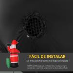 Pai Natal Insuflável com Saco de Presentes 3 Luzes LED IP44 e Inflador Elétrico Decoração de Natal para Interiores e Exteriores 148x85x240cm Vermelho e Verde