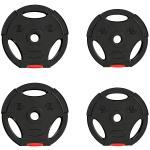 Conjunto de Discos de Pesos de 4 Peças 2x5 kg e 2x2,5 kg com Orifícios de 2,5 cm para Treino Fitness Preto