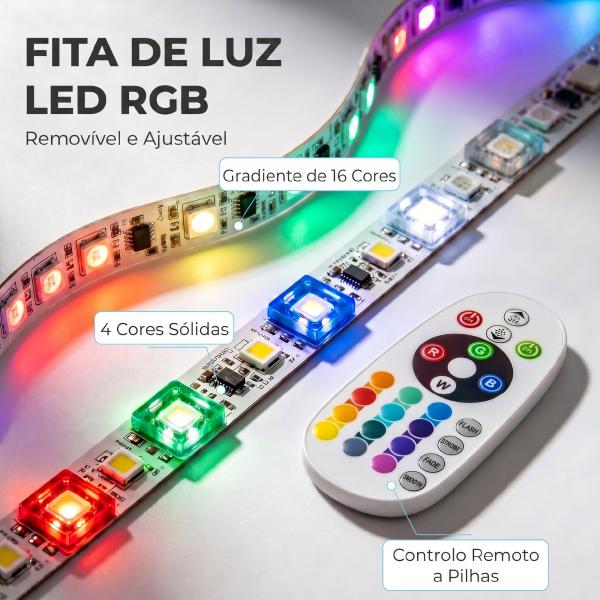 Móvel de TV Suspenso com Luzes LED e Estantes Abertas para Televisão até 75'' 177,8x30x18 cm Branco
