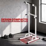 Barra de Elevações com Altura Ajustável 176,5 - 227 cm Resistente Máquina de Elevações Multifuncional Branco
