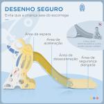 Escorregador para Crianças de 18 - 36 Meses com 3 Degraus Antiderrapantes 157x46,5x80 cm Azul