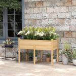 Mesa de Cultivo de Madeira Horta Elevada 115x55x80 cm com Tecido não Tecido para Cultivo de Plantas Verduras Flores Madeira