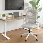 Cadeira de Escritório de Malha Cadeira de Escritório Giratória com Altura e Apoio para a Cabeça Ajustáveis 58x61x102 - 119 cm Cinza
