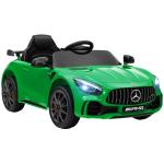 Carro Elétrico para Crianças Carro Mercedes - Benz AMG GTR com Bateria 12V Faróis Buzina e Música 108x67x46 cm Verde