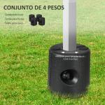 Conjunto de 4 Pesos para Tendas Dobráveis Suportes Recarregáveis com 8,7 kg de Água ou 12 kg de Areia Ø21,5/24x25,5 cm Preto
