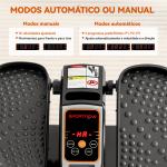 Mini Elíptica Elétrica com 12 Velocidades Modo Manual e Automático Ecrã LED e Pedais Antiderrapantes 40,7x36x21,5 cm Preto