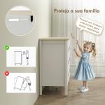 Cómoda de 6 Gavetas Cómoda para Dormitório com Puxadores de PU 120x40x78 cm Branco