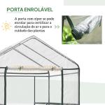 Estufa Transparente de Jardim Estufa de Plantas de 3 Níveis com Prateleiras Estrutura de Aço 143x143x195cm Transparente e Verde