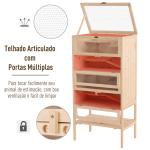 Gaiola de madeira para hamsters e outros pequenos roedores 60x40x120cm Madeira natural