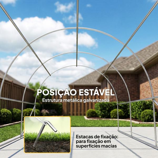 Garagem Exterior para Carro 3x5 m Impermeável com Tecido PE Resistente Estrutura de Aço Galvanizado UPF30+ Cinzento
