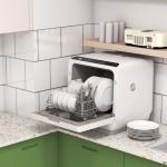 Máquina de Lavar Loiça Pequena Bancada Compacta Depósito de Água 6L 45x44x45,8cm Branco