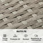 Conjunto de Jardim em Vime de 3 Peças com Sofás Modulares de 3 e 2 Lugares Mesa Lateral e Mesa de Centro Cinzento