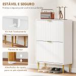 Sapateira Estreita Sapateira para Entrada com Prateleiras Ajustáveis para 12 Pares de Sapatos 60x24x91,5 cm Branco