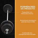 Conjunto de Barras de Pesos com 14 Discos de Pesos Intercambiáveis até 55kg Conjunto de Pesos e Barras Ajustáveis para Culturismo Treinamento Fitness em Casa Academia Preto