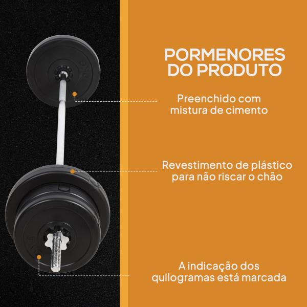 Conjunto de Barras de Pesos com 14 Discos de Pesos Intercambiáveis até 55kg Conjunto de Pesos e Barras Ajustáveis para Culturismo Treinamento Fitness em Casa Academia Preto