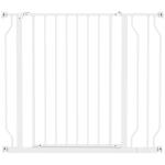 Barreira de Segurança para Cães Extensível para Escadas e Portas 75 - 95cm com Extensão de 10 cm Altura 76 cm Branco