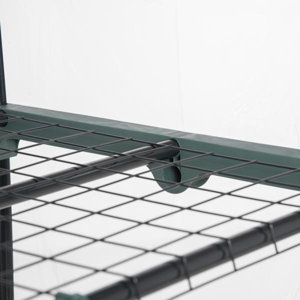 Estufa de Jardim Vertical 69x49x193cm com 5 Prateleiras Estufa para Plantas e Cultivos com Cobertura Transparente e Verde de PVC e Aço Preto