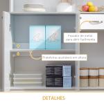 Armário de Cozinha com Prateleira Ajustável para Microondas 101x39x180 cm Branco