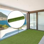 Relva Artificial 25 mm Rolo de Relva Artificial 300x100 cm Realista com Orifícios de Drenagem para Varanda Jardim Pátio Verde