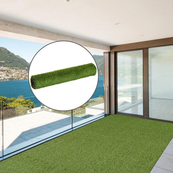 Relva Artificial 25 mm Rolo de Relva Artificial 300x100 cm Realista com Orifícios de Drenagem para Varanda Jardim Pátio Verde