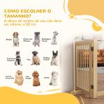 Barreira de Segurança para Cães em Madeira Dobrável para Escadas e Portas para Cães Pequenos e Médios de 4 Painéis 204x36x75 cm Madeira