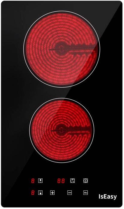 Placa Vitrocerâmica T2V - 01M 2 Zonas 3000W (Preto) - ISEASY