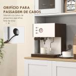 Armário de Cozinha Armário Alto de Cozinha com 3 Portas Prateleiras Ajustáveis e Prateleiras na Porta 60x35x169 cm Branco