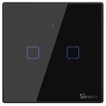 Interruptor Duplo (2 Gang) Touch Smart Wi - Fi+RF em Vidro de Encastrar (Preto) - Sonoff
