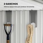 Abrigo de Jardim Exterior 2 m² 195x122x181,5 cm Abrigo Metálico com Base SEM CHÃO 2 Portas de Correr Janelas Cinza Claro