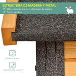 Coelheira para pequenos animais de estimação de 2 níveis com rampa e bandeja removível 122x63x92 cm madeira e cinza