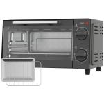 Mini Forno Elétrico 9 L de Bancada 750 W com Temperatura Ajustável e Temporizador, 35x24,6x20 cm, Cinzento