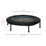 Trampolim Fitness Ø102 cm Trampolim Fitness Dobrável com Estrutura de Aço Antiderrapante Ø102x22 cm Azul