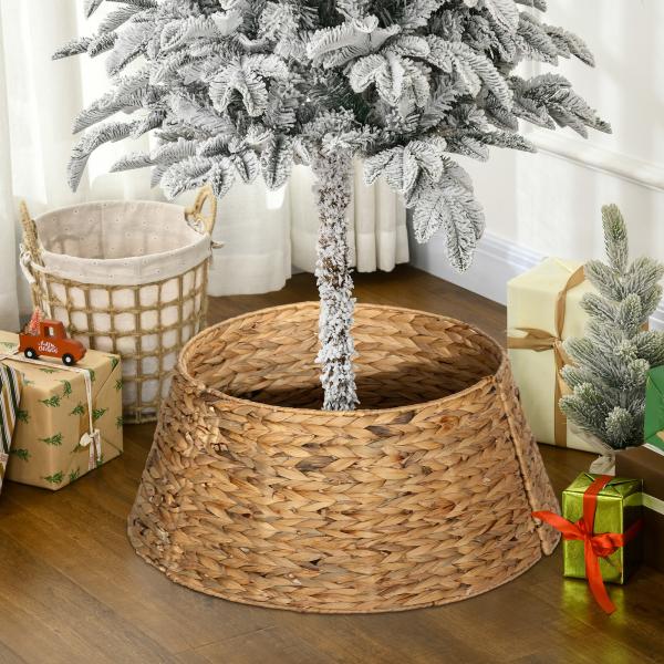 Base para Árvore de Natal 60 cm em Jacinto - de - Água Entrançado à Mão Natural