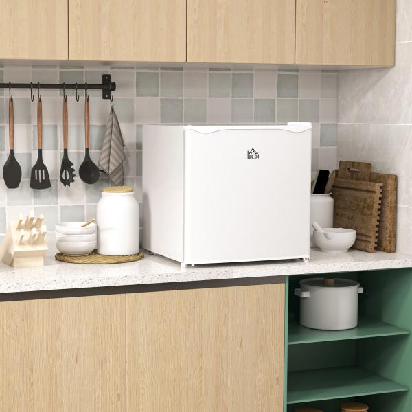 Mini Congelador Vertical 35 L Silencioso com Porta Reversível Temperatura Ajustável e Prateleira Amovível 47x44,2x48,8 cm Branco