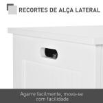 Baú de Armazenamento de Madeira Baú de Arrumação com Dobradiça de Segurança Carga Máxima 20 kg 81x40x46 cm Branco