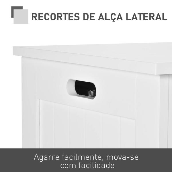 Baú de Armazenamento de Madeira Baú de Arrumação com Dobradiça de Segurança Carga Máxima 20 kg 81x40x46 cm Branco