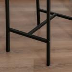 Conjunto de Mesa de Bar com 2 Bancos Conjunto de 3 Peças com 2 Bancos com Encosto e Apoio para Pés Design Industrial Madeira e Preto