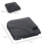 Base para Chapéu de Sol de 4 Peças Suporte para Chapéu de Sol para Jardim Pátio Exterior 50x50x7,5cm Preto