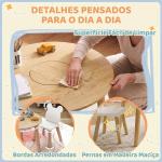 Mesa Infantil com 2 Cadeiras com Espaço de Arrumação para Crianças de 3 - 6 Anos para Sala de Jogos Dormitório Madeira e Branco