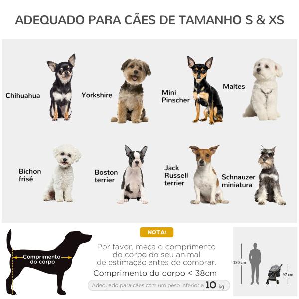 Carrinho para Cães Carrinho para Animais de Estimação com Janela de Malha e Cinto de Segurança 80x44,5x97 cm Preto