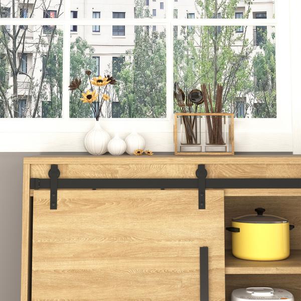 Ferragens Portas de Correr 200 cm Kit para Porta de Correr Dupla Largura 50 cm Aço Carbono Preto