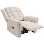 Cadeirão Relax Reclinável com 8 Pontos de Massagem e Calor Lombar, com Apoio para os Pés, Encosto Largo e Bolso Lateral, Bege