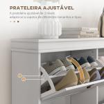 Móvel Sapateira Branco Sapateira Estreita com 4 Portas e Prateleira Ajustável para 20 Pares de Sapatos 105x24x82,5 cm Branco