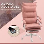 Cadeira de Escritório com 6 Pontos de Massagem e 5 Modos Reclinável com Função de Aquecimento 66x74x114 - 121,5 cm Rosa