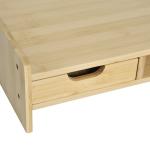 Suporte para Monitor de Bambu Organizador de Escritório para Monitor Portátil 48x25,5x11,5 cm Madeira
