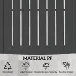 Conjunto de 2 Espreguiçadeiras Reclináveis de Plástico PP com Bandeja Lateral Encosto Ajustável em 5 Posições 192x57x28,5 cm Cinzento