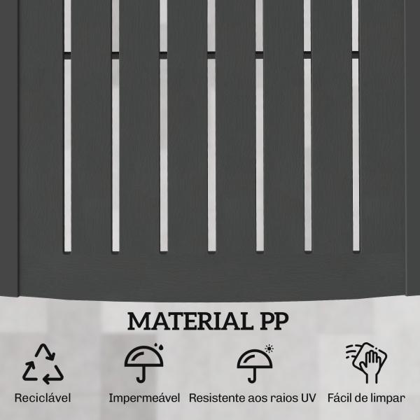 Conjunto de 2 Espreguiçadeiras Reclináveis de Plástico PP com Bandeja Lateral Encosto Ajustável em 5 Posições 192x57x28,5 cm Cinzento