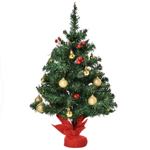 Mini Árvore de Natal 60cm Artificial com Suporte Metálico 73 Ramos PVC Ø40x60cm Verde