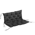 Almofada para Banco com Encosto 100x98x8 cm Almofada de Banco de 3 Lugares com 6 Cordões de Fixação para Jardim