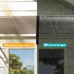 Marquise para Portas e Janelas 195x75 cm Marquise com Proteção para Sol e Chuva com Painéis de Policarbonato Marrom